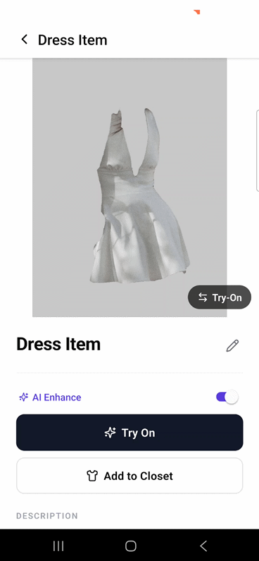 Trendly virtual try-on preview