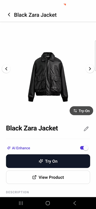 Trendly virtual try-on preview